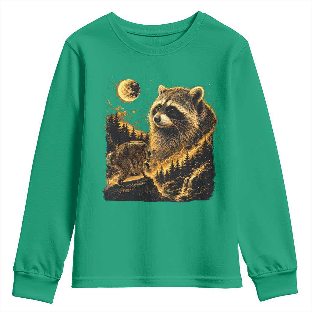 Jimothy Raccoon Howling at The Moon Parody 90s Retro Youth Sweatshirt