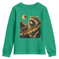 Jimothy Raccoon Howling at The Moon Parody 90s Retro Youth Sweatshirt
