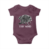 Jimothy the Raccoon Funny Stay Weird Baby Onesie Seattle Short Spine Trash Panda