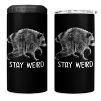 Jimothy the Raccoon Funny Stay Weird 4 in 1 Can Cooler Tumbler Seattle Short Spine Trash Panda