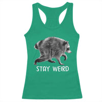 Jimothy the Raccoon Funny Stay Weird Racerback Tank Top Seattle Short Spine Trash Panda