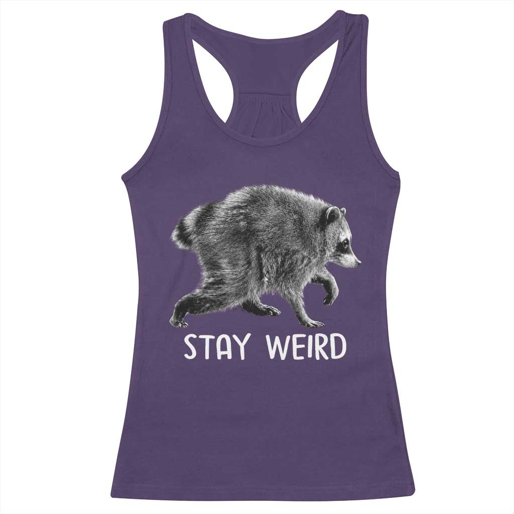 Jimothy the Raccoon Funny Stay Weird Racerback Tank Top Seattle Short Spine Trash Panda