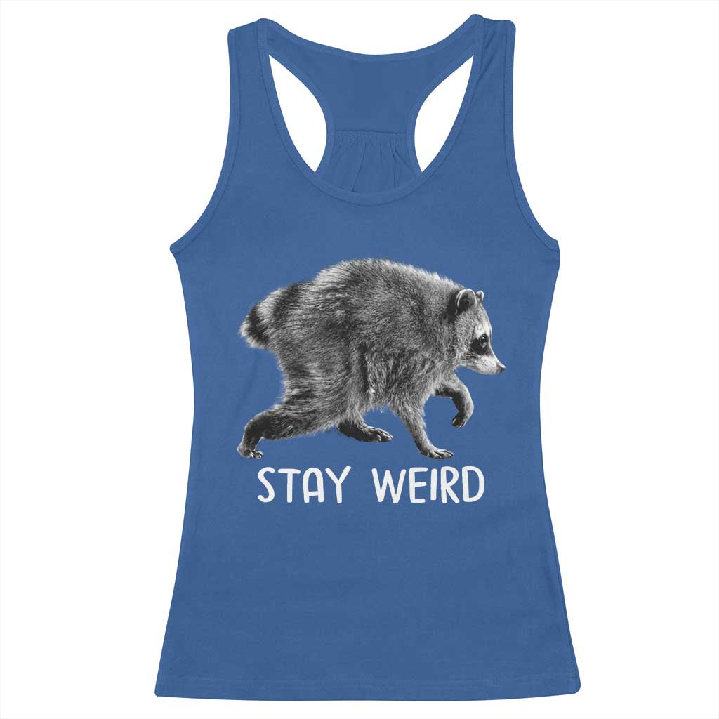 Jimothy the Raccoon Funny Stay Weird Racerback Tank Top Seattle Short Spine Trash Panda