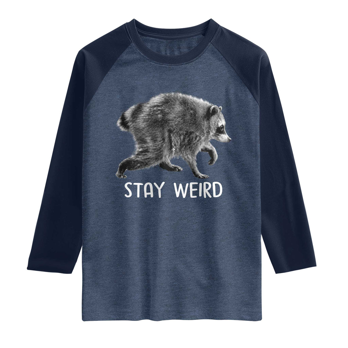 Jimothy the Raccoon Funny Stay Weird Raglan Shirt Seattle Short Spine Trash Panda
