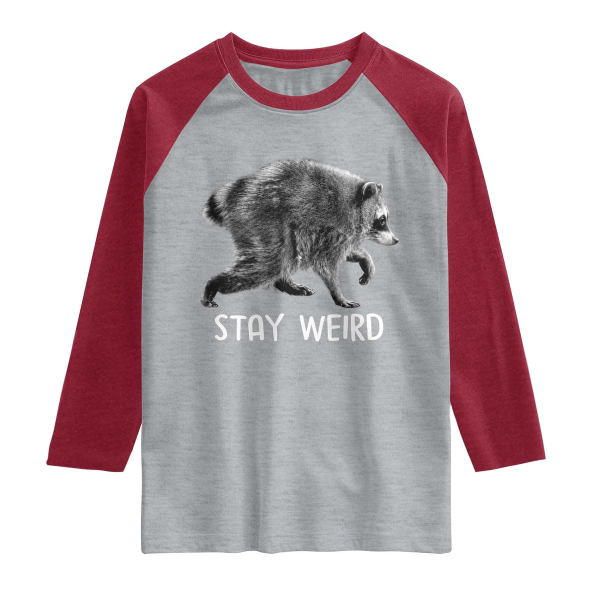 Jimothy the Raccoon Funny Stay Weird Raglan Shirt Seattle Short Spine Trash Panda