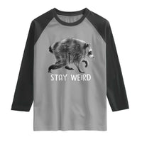 Jimothy the Raccoon Funny Stay Weird Raglan Shirt Seattle Short Spine Trash Panda