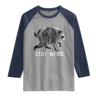 Jimothy the Raccoon Funny Stay Weird Raglan Shirt Seattle Short Spine Trash Panda