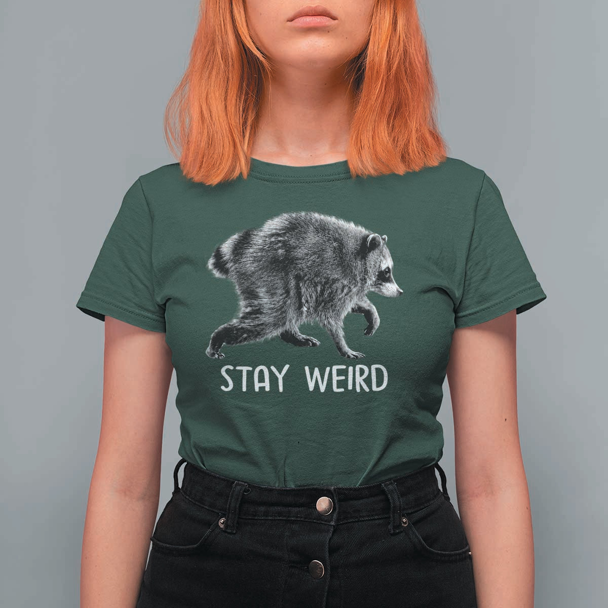 Jimothy the Raccoon Funny Stay Weird T Shirt For Women Seattle Short Spine Trash Panda