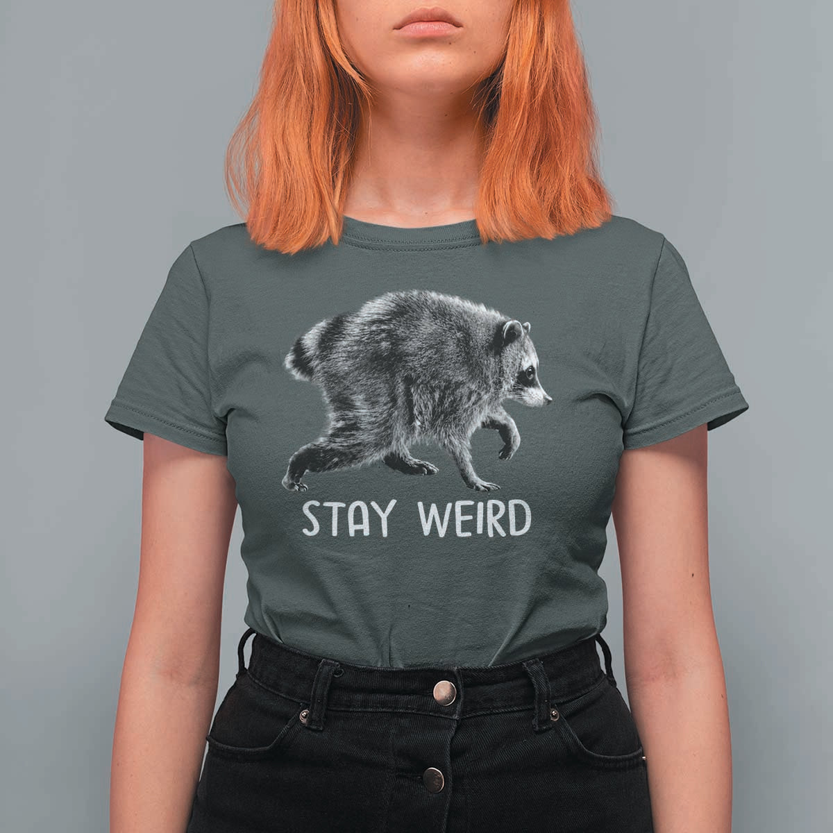 Jimothy the Raccoon Funny Stay Weird T Shirt For Women Seattle Short Spine Trash Panda