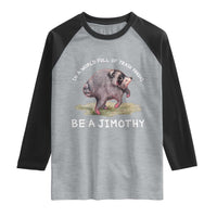 Watercolor Jimothy the Raccoon Raglan Shirt In A World Full Of Trash Pandas Be A Jimothy