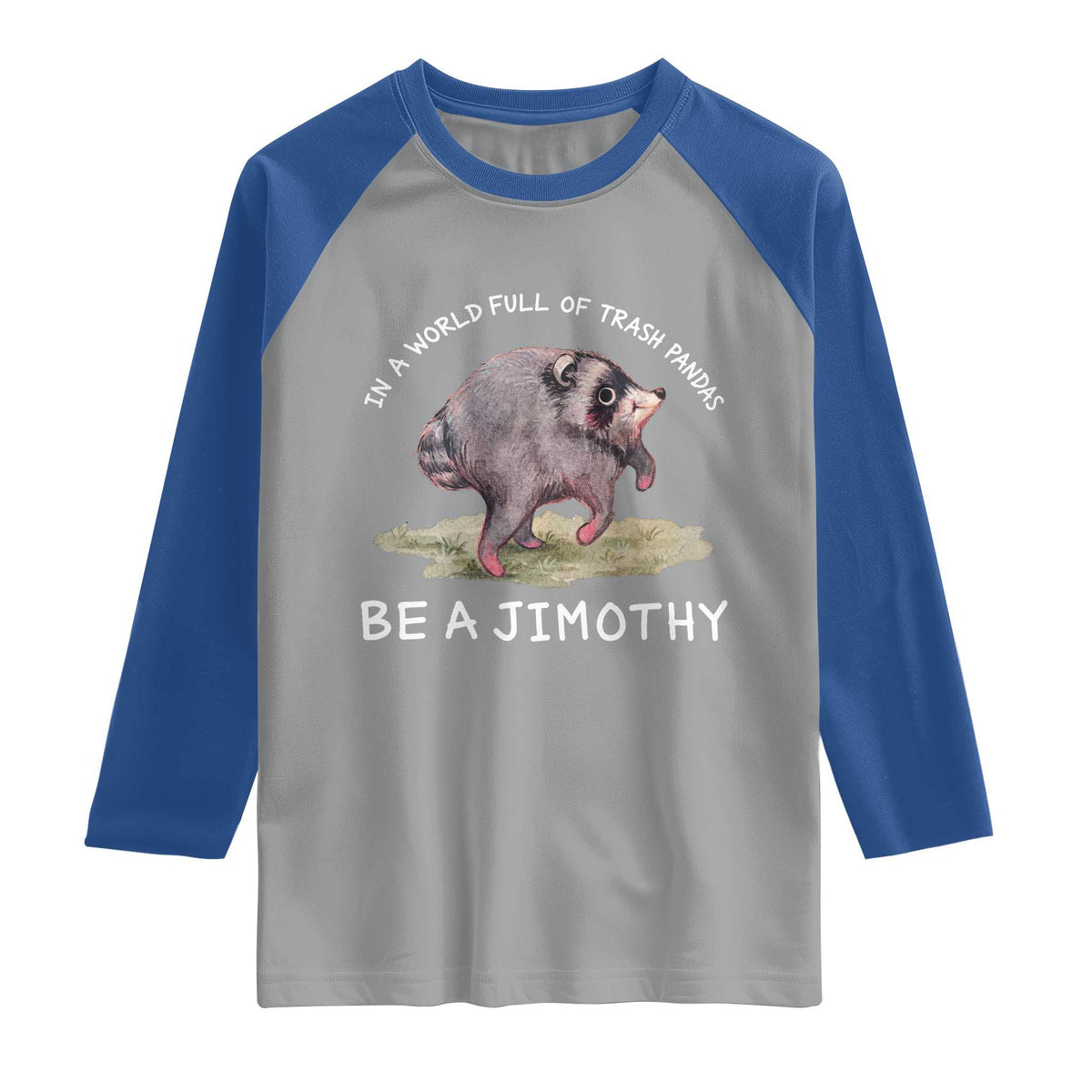 Watercolor Jimothy the Raccoon Raglan Shirt In A World Full Of Trash Pandas Be A Jimothy