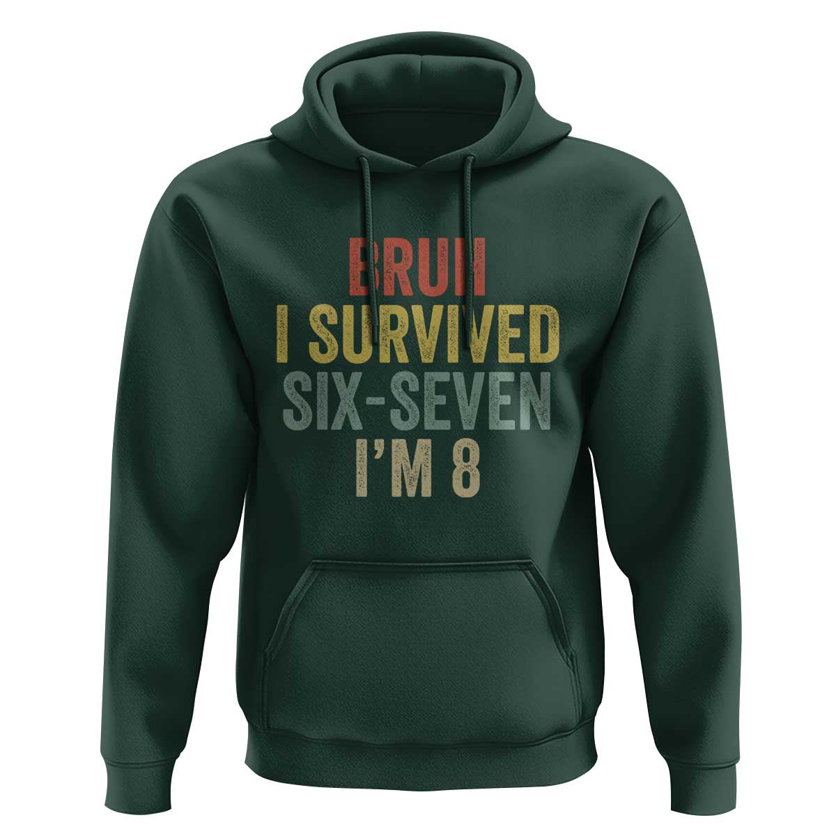 Funny 67 8th Birthday Hoodie Bruh I Survived Six Seven I'm 8 Retro Bday