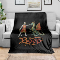 Boop Medieval Knight Dragon Throw Blanket Funny Ren Faire Dark Fantasy