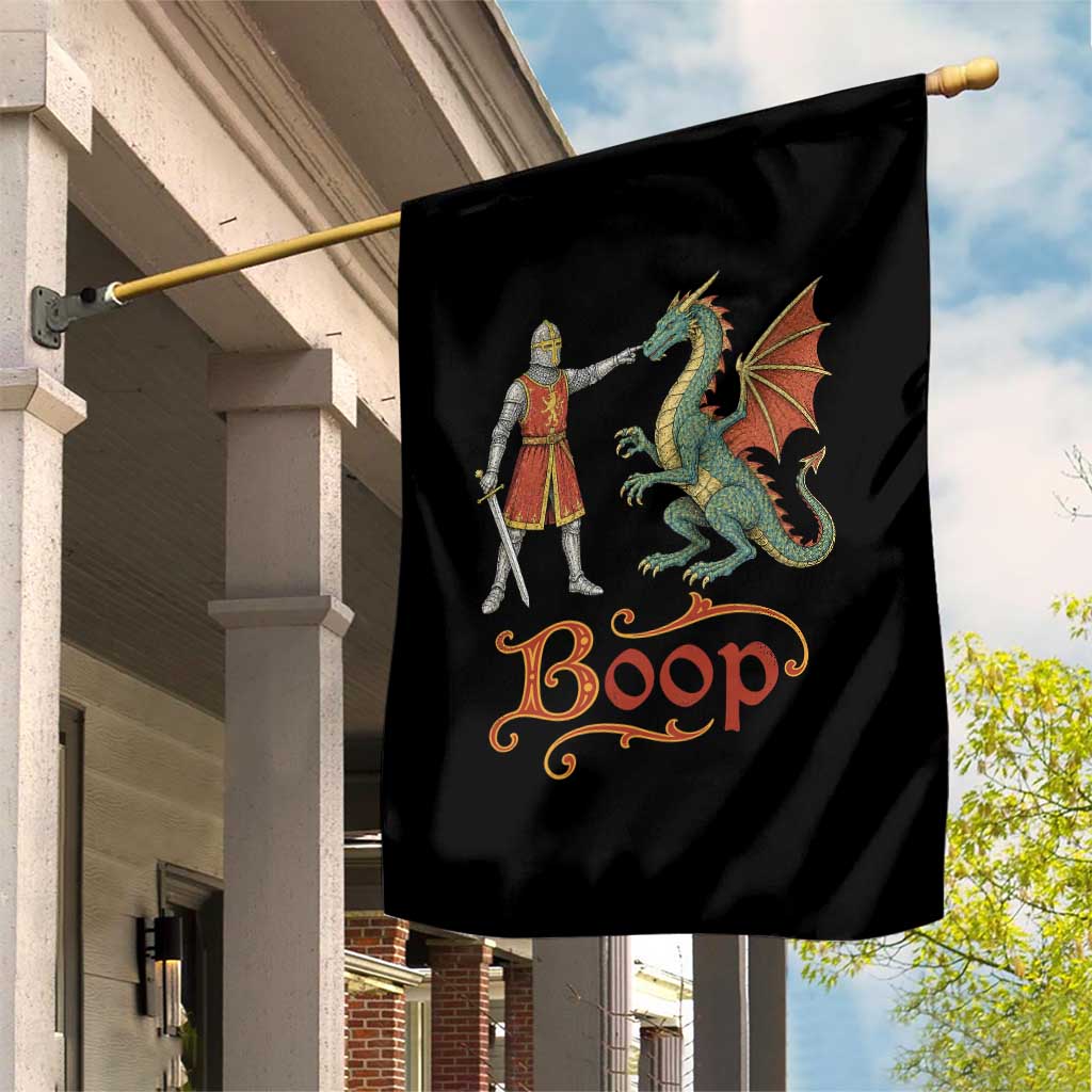 Boop Medieval Knight Dragon Garden Flag Funny Ren Faire Dark Fantasy
