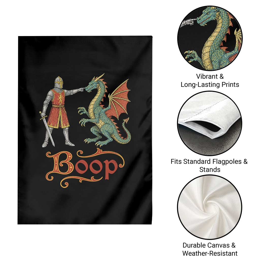 Boop Medieval Knight Dragon Garden Flag Funny Ren Faire Dark Fantasy