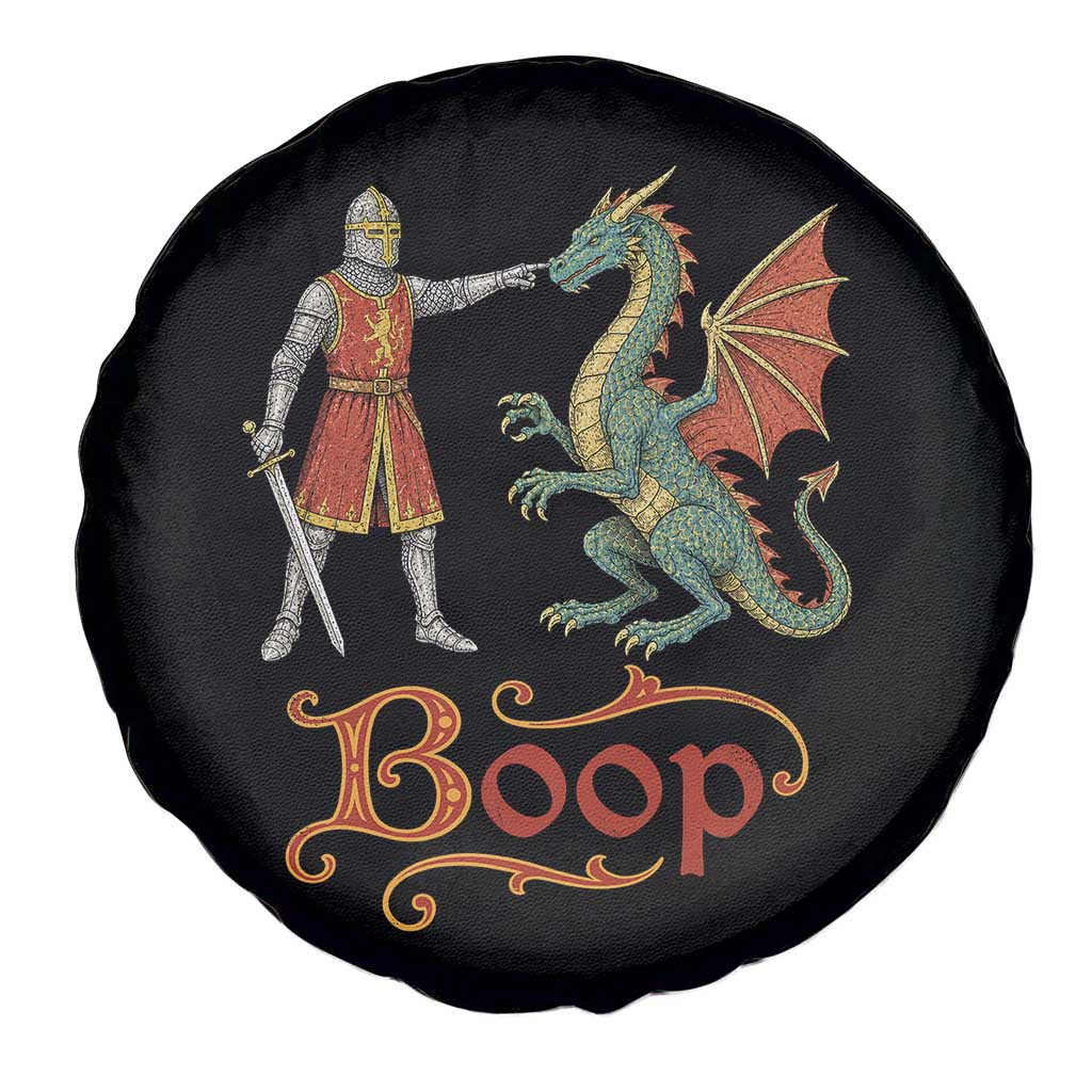 Boop Medieval Knight Dragon Spare Tire Cover Funny Ren Faire Dark Fantasy
