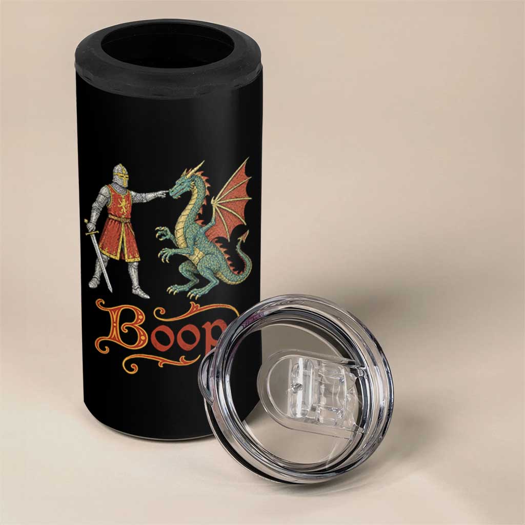 Boop Medieval Knight Dragon 4 in 1 Can Cooler Tumbler Funny Ren Faire Dark Fantasy