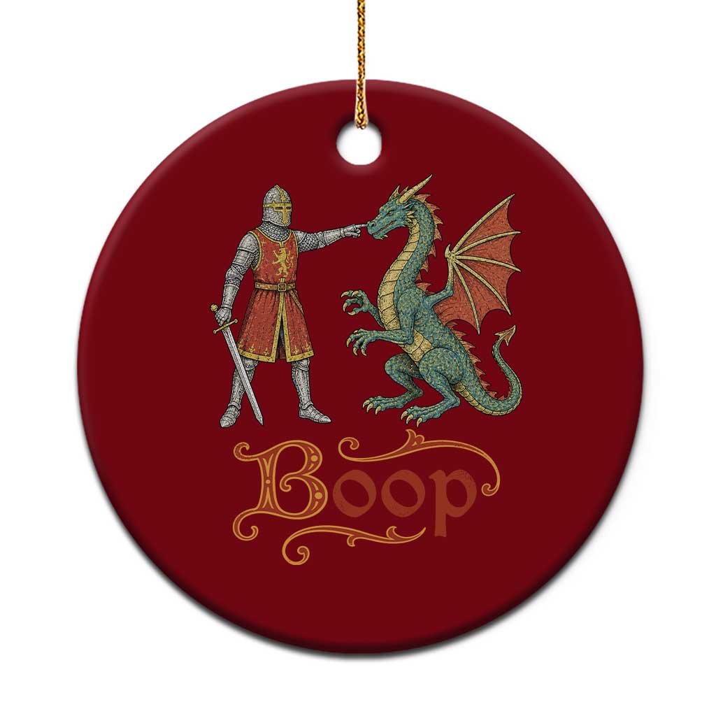 Boop Medieval Knight Dragon Ceramic Ornament Funny Ren Faire Dark Fantasy