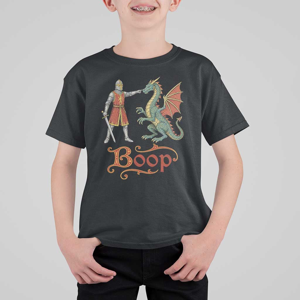 Boop Medieval Knight Dragon T Shirt For Kid Funny Ren Faire Dark Fantasy