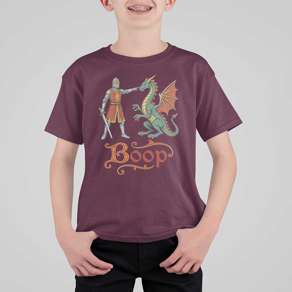 Boop Medieval Knight Dragon T Shirt For Kid Funny Ren Faire Dark Fantasy