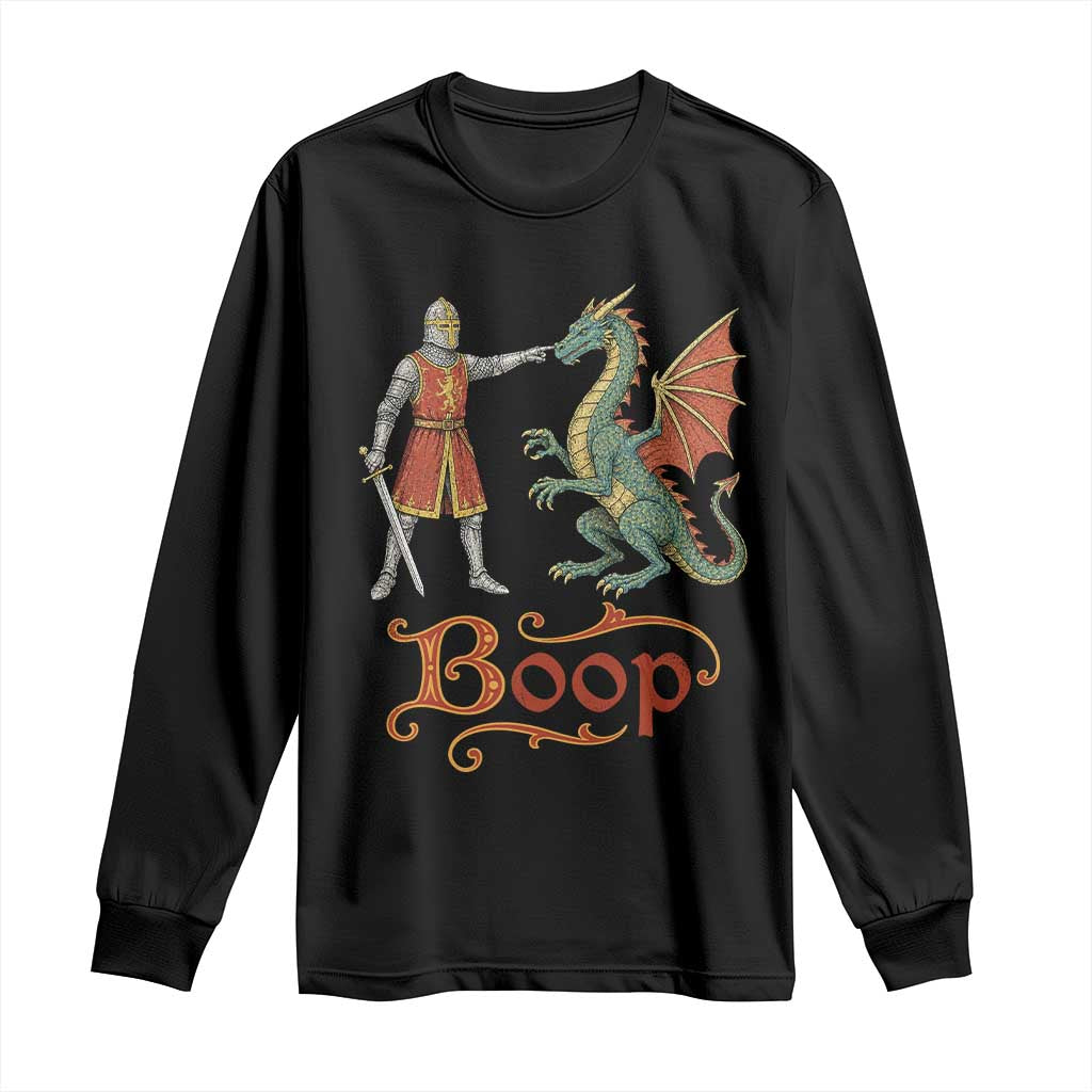 Boop Medieval Knight Dragon Long Sleeve Shirt Funny Ren Faire Dark Fantasy