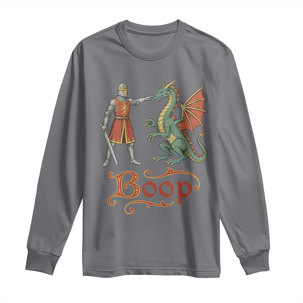 Boop Medieval Knight Dragon Long Sleeve Shirt Funny Ren Faire Dark Fantasy