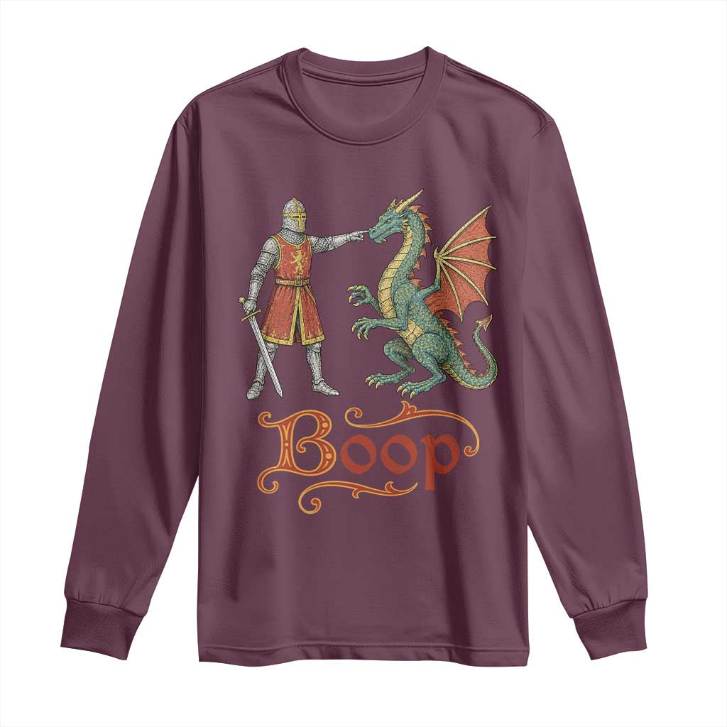 Boop Medieval Knight Dragon Long Sleeve Shirt Funny Ren Faire Dark Fantasy
