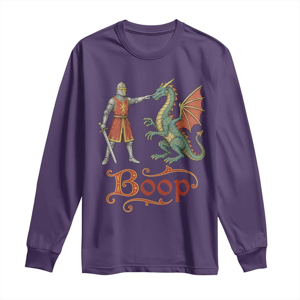 Boop Medieval Knight Dragon Long Sleeve Shirt Funny Ren Faire Dark Fantasy