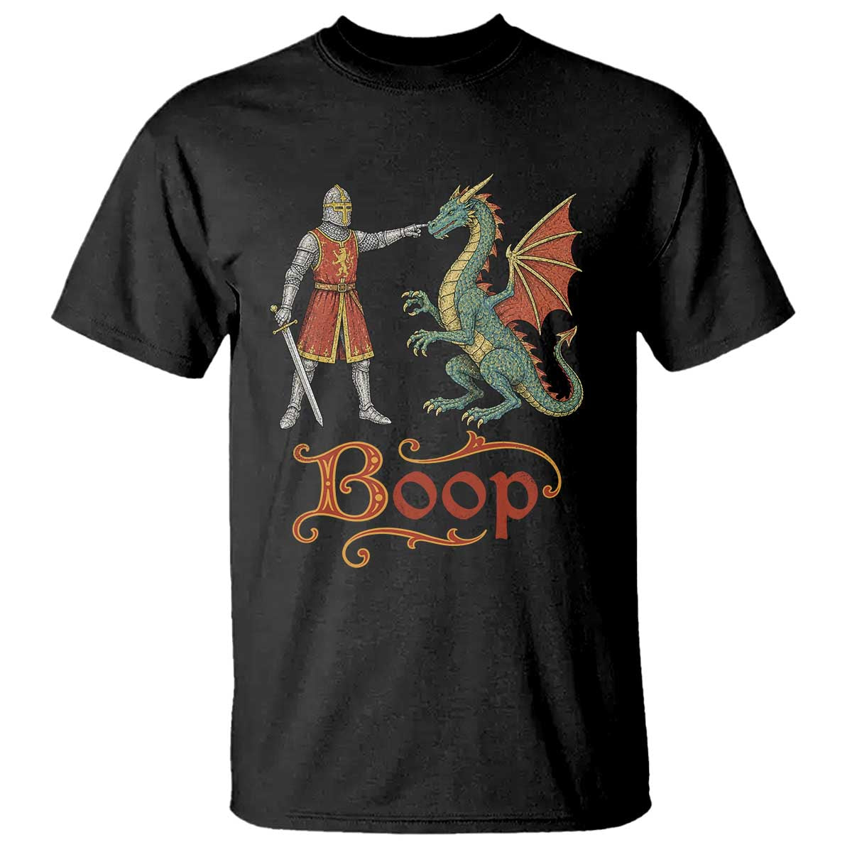 Boop Medieval Knight Dragon T Shirt Funny Ren Faire Dark Fantasy