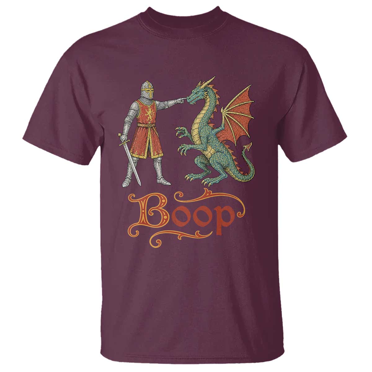 Boop Medieval Knight Dragon T Shirt Funny Ren Faire Dark Fantasy