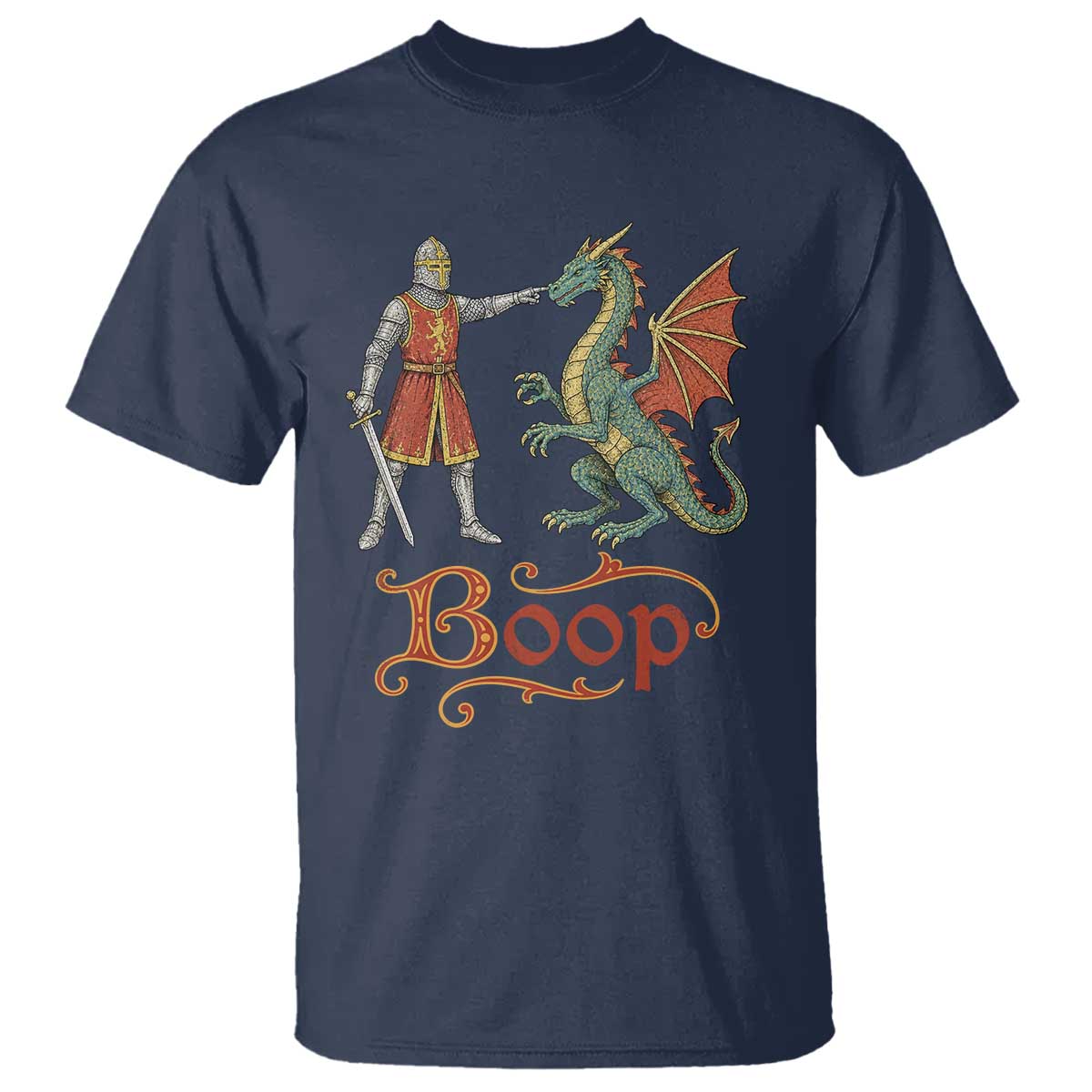 Boop Medieval Knight Dragon T Shirt Funny Ren Faire Dark Fantasy
