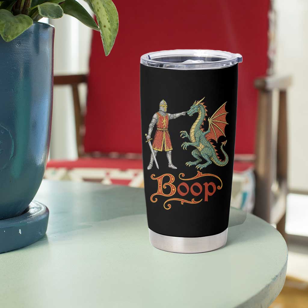 Boop Medieval Knight Dragon Tumbler Cup Funny Ren Faire Dark Fantasy
