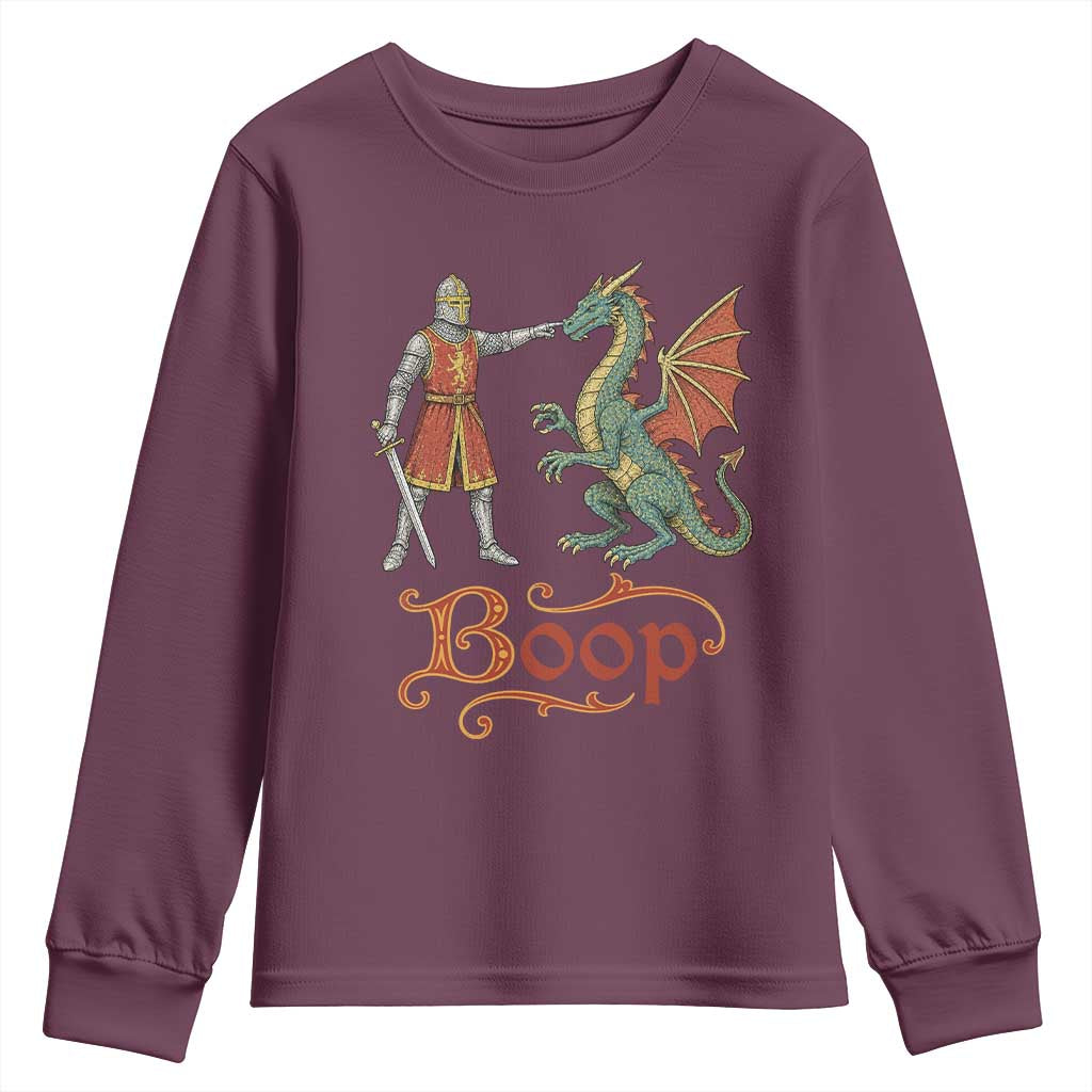 Boop Medieval Knight Dragon Youth Sweatshirt Funny Ren Faire Dark Fantasy