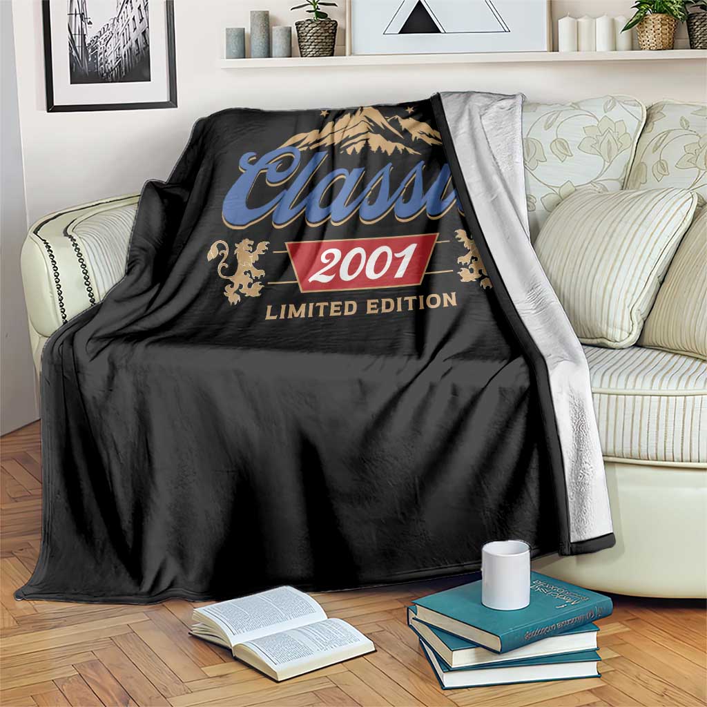 25th Birthday Beer Classic 2001 Limited Edition Throw Blanket Funny Gifts for 25 Year Olds