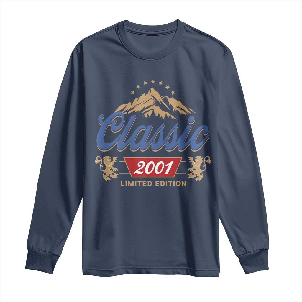25th Birthday Beer Classic 2001 Limited Edition Long Sleeve Shirt Funny Gifts for 25 Year Olds