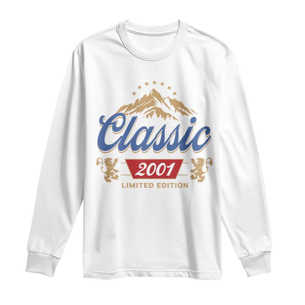 25th Birthday Beer Classic 2001 Limited Edition Long Sleeve Shirt Funny Gifts for 25 Year Olds