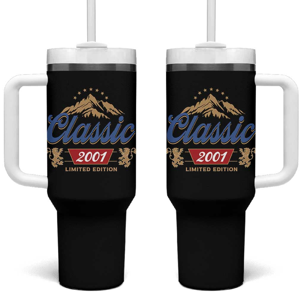 25th Birthday Beer Classic 2001 Limited Edition Tumbler With Handle Funny Gifts for 25 Year Olds