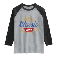 35th Birthday Beer Classic 1991 Limited Edition Raglan Shirt Funny Gifts for 35 Year Olds