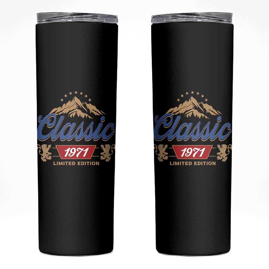 55th Birthday Beer Classic 1971 Limited Edition Skinny Tumbler Funny Gifts for 55 Year Olds