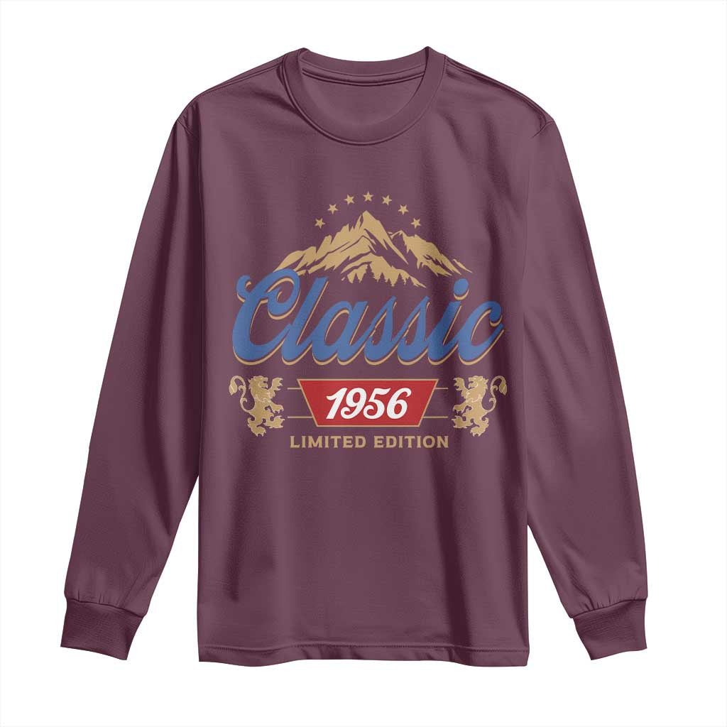 70th Birthday Beer Classic 1956 Limited Edition Long Sleeve Shirt Funny Gifts for 70 Year Olds