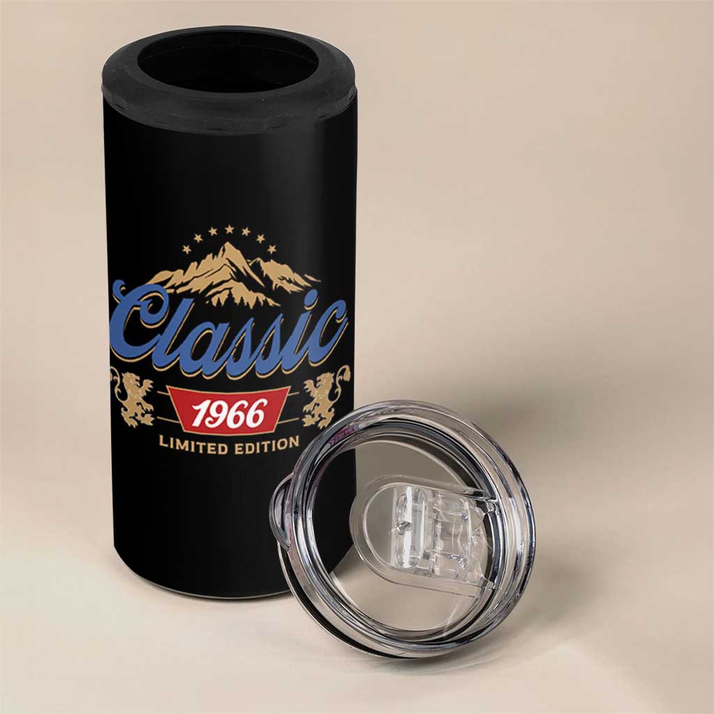 60th Birthday Beer Classic 1966 Limited Edition 4 in 1 Can Cooler Tumbler Funny Gifts for 60 Year Olds