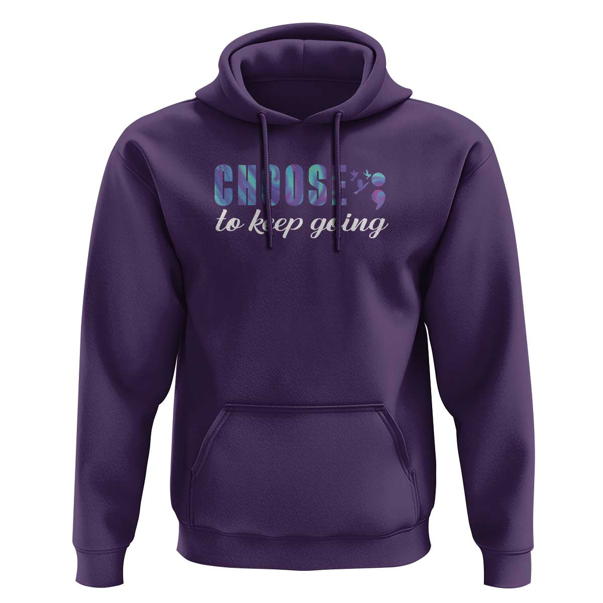 Suicide Prevention Awareness Hoodie Choose To Keep Going Semicolon Birds - Wonder Print Shop