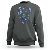 Suicide Prevention Awareness Sweatshirt Choose Life Love Heart Semicolon Butterfly - Wonder Print Shop