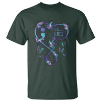 Suicide Prevention Awareness T Shirt Choose Life Love Heart Semicolon Butterfly - Wonder Print Shop
