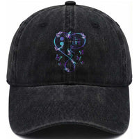 Suicide Prevention Awareness Washed Cotton Baseball Cap Choose Life Love Heart Semicolon Butterfly