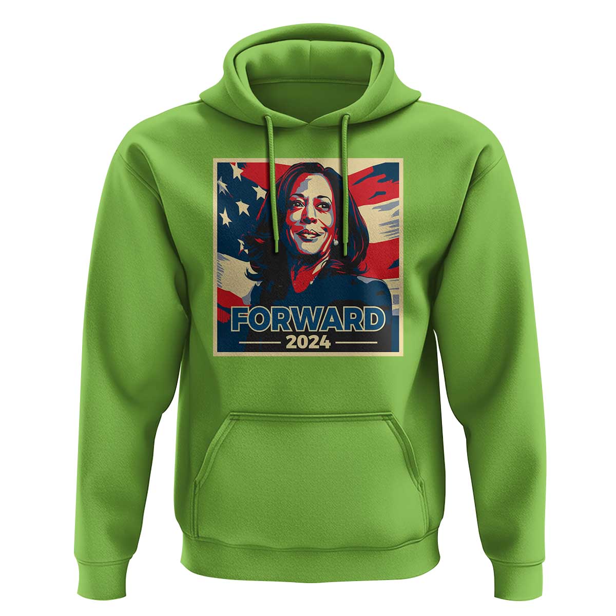 Harris Supporter Hoodie Forward 2024 American Election USA Flag - Wonder Print Shop