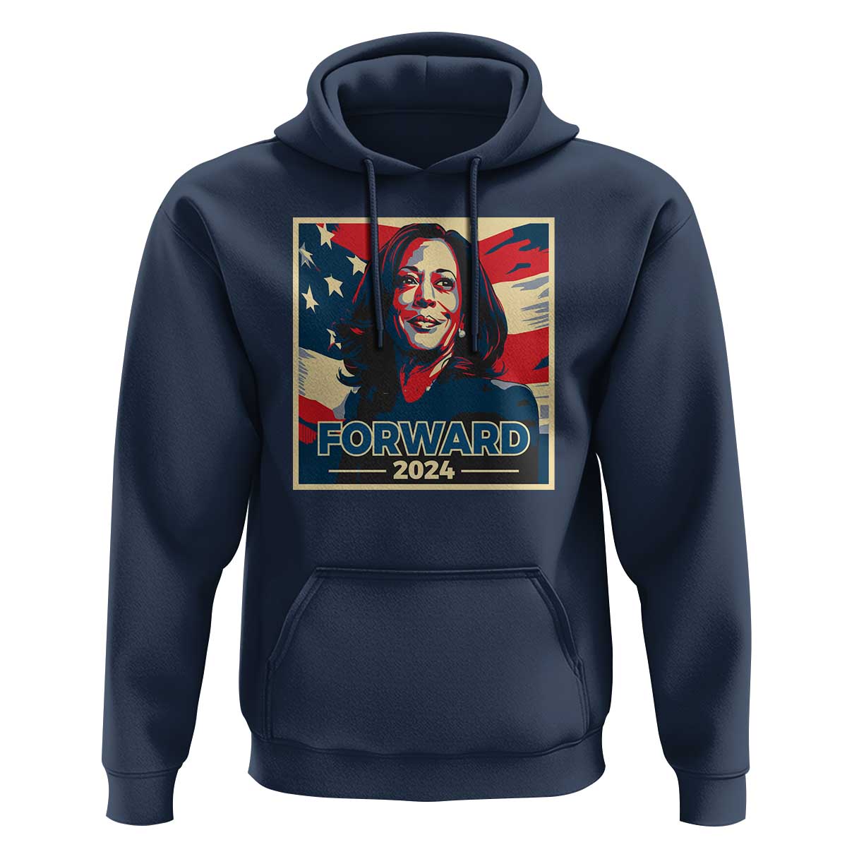 Harris Supporter Hoodie Forward 2024 American Election USA Flag - Wonder Print Shop