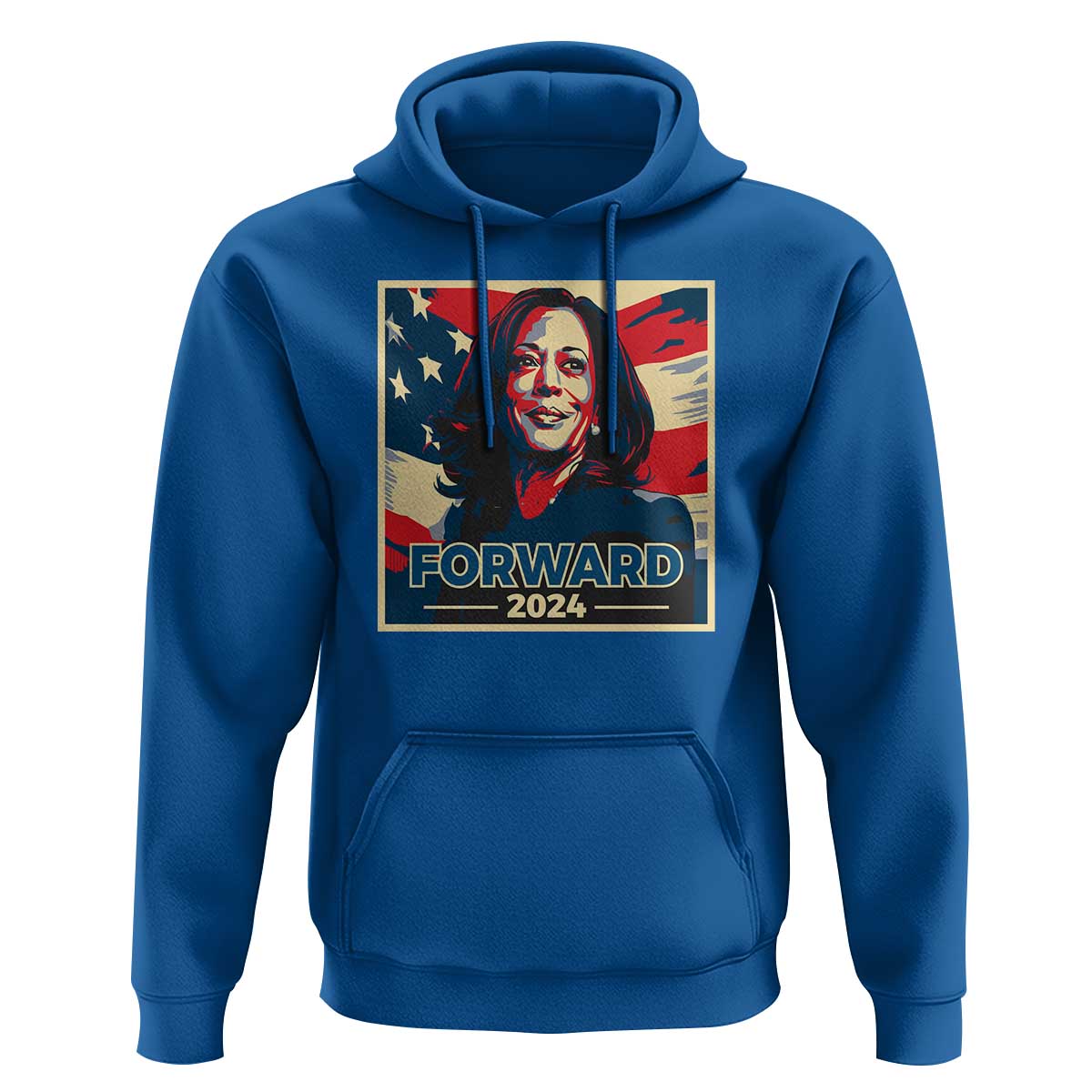 Harris Supporter Hoodie Forward 2024 American Election USA Flag - Wonder Print Shop