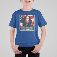 Harris Supporter T Shirt For Kid Forward 2024 American Election USA Flag - Wonder Print Shop