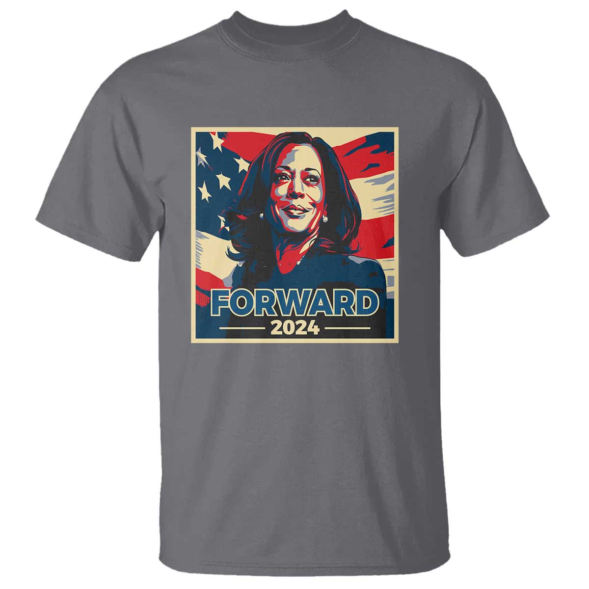 Harris Supporter T Shirt Forward 2024 American Election USA Flag - Wonder Print Shop